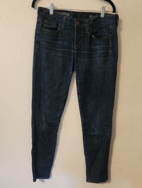 J. Crew Size 28 Toothpick Ankle Skinny Jeans Dark Blue Wash Denim